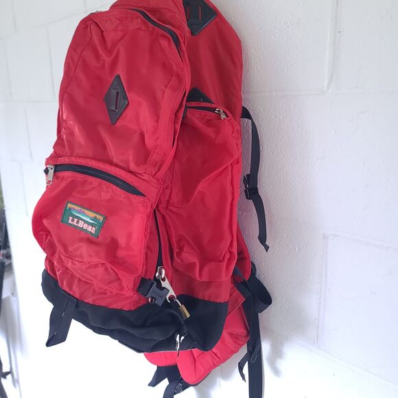 Vintage LL Bean Hiking Backpack M847 Nylon Mount Katahdin Red W/black Bottom EUC main image 11